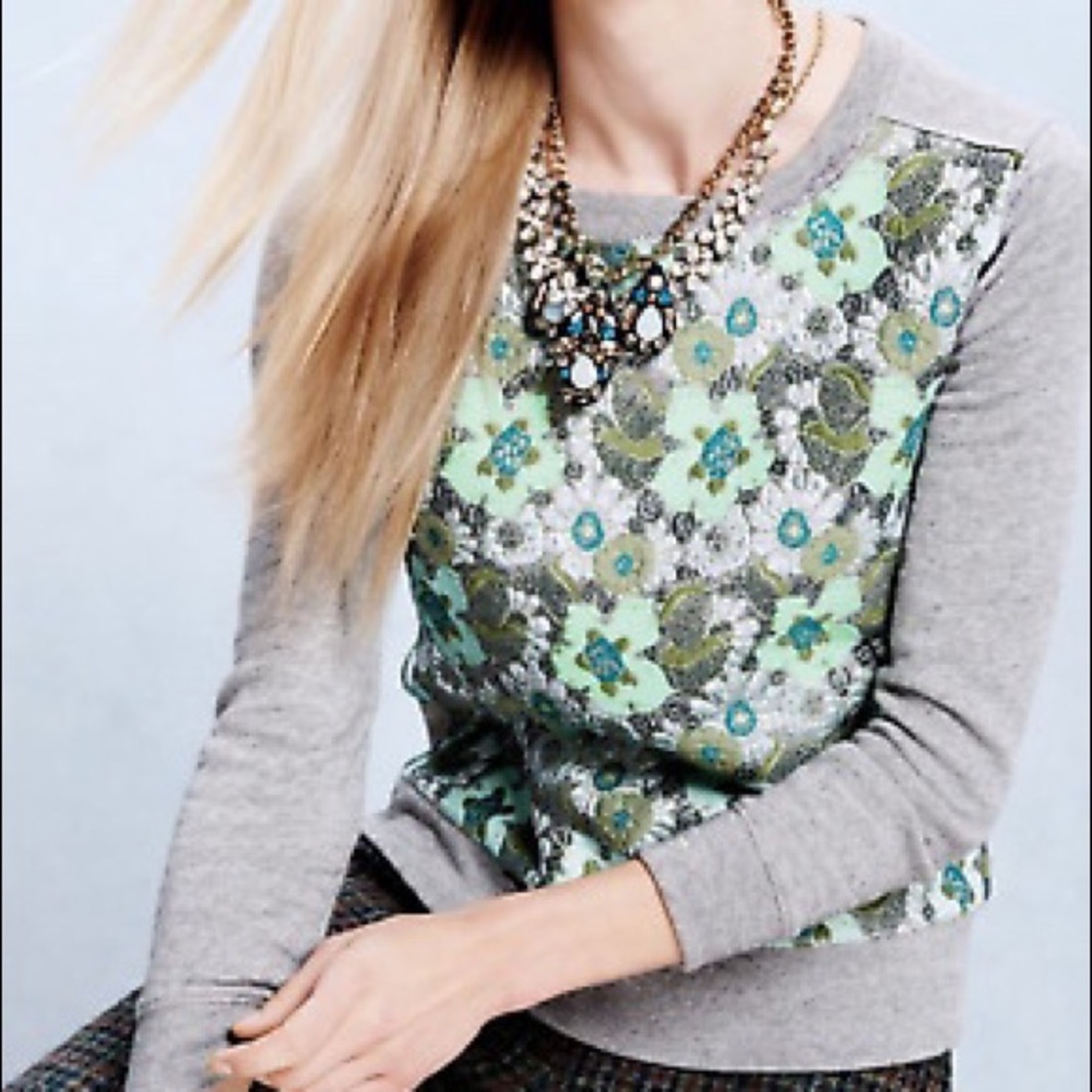 SALE!!J. CREW SHIMMERY APPLIQUÉ SWEATSHIRT
